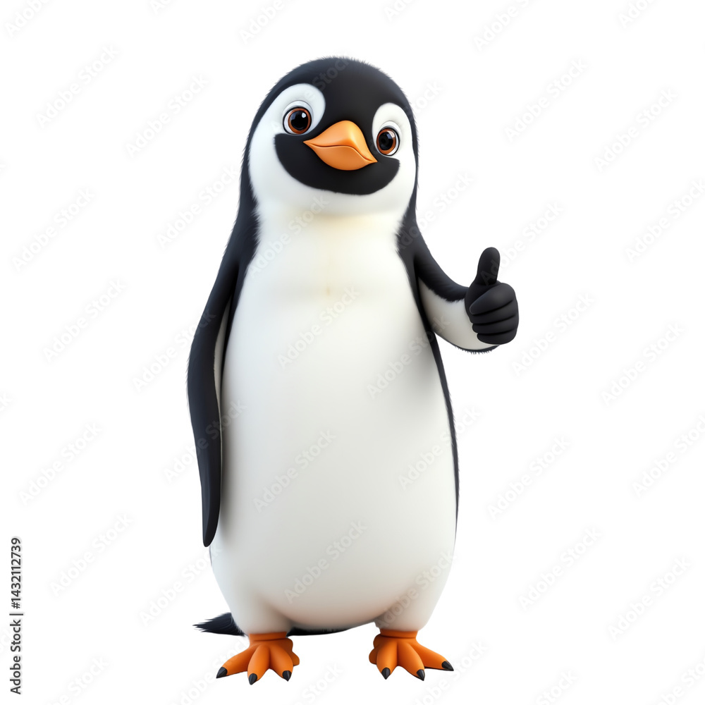 Fototapeta premium Penguin with a thumbs-up gesture