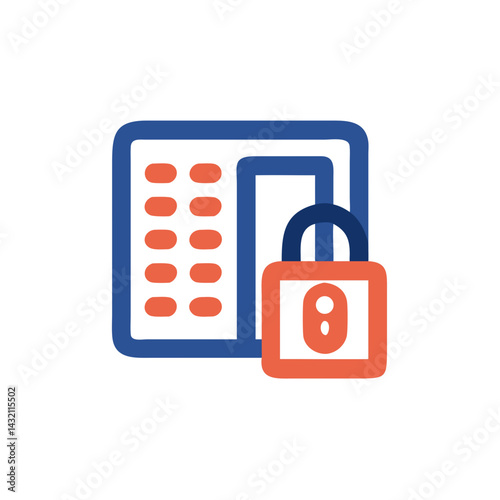 Access Control System with Lock Icon  