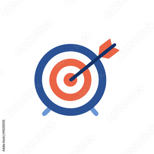archery icon Target with Arrow Hit in Center  