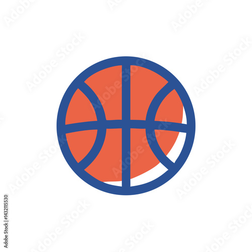 Basketball Icon with Orange Color and Dynamic Style  