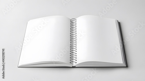 Obraz na płótnie A plain notebook or binder mockup with a blank cover, set on a white desk. Minimalist stationery
w salonie