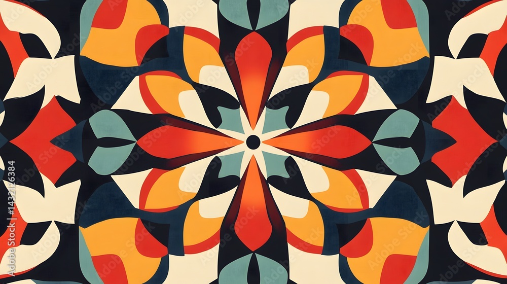Geometric oriental pattern,geometric floral pattern on black background,vector illustration,floral cross stitch pattern,Aztec style,abstract background.design for texture,fabric,clothing,decoration.