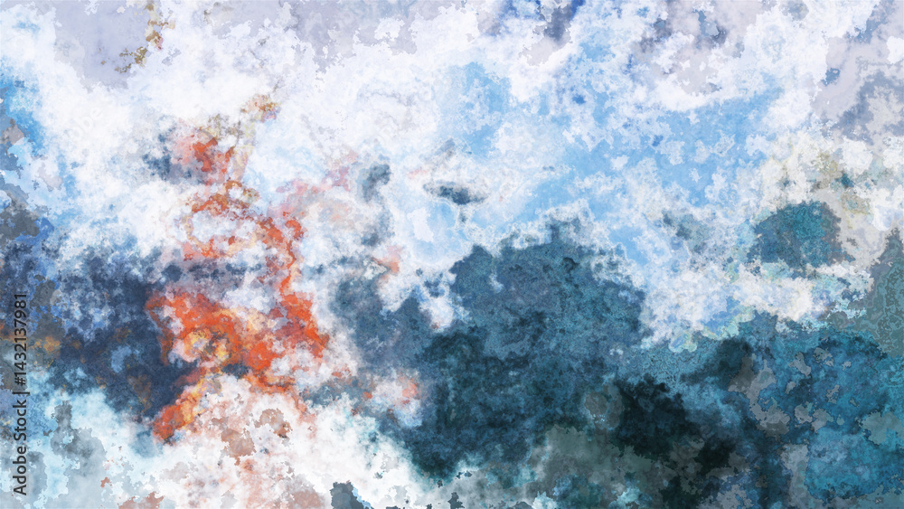 Naklejka premium 4K watercolor abstract digital texture with grainy marbled effect.