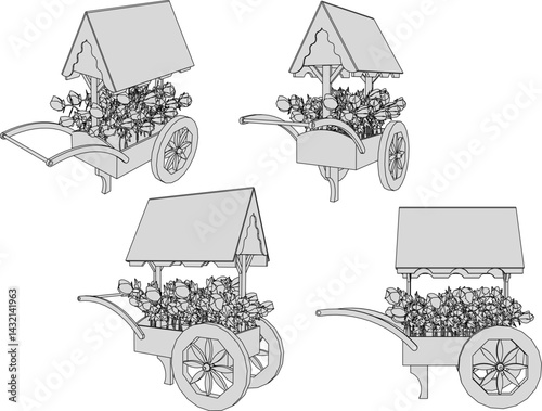 house plant design illustration vector sketch for home garden interior ornamental plants 