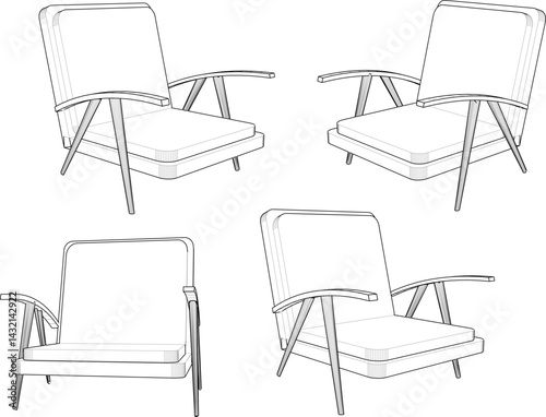 sketch vector illustration design image chair sofa old classic vintage ethnic  