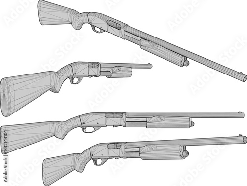 sketch vector illustration design image of a classic old long-barreled rifle weapon vintage ethnic 