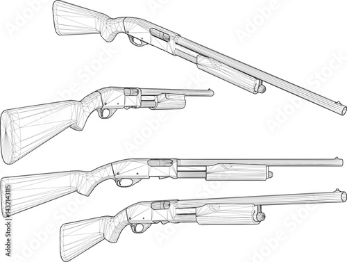 sketch vector illustration design image of a classic old long-barreled rifle weapon vintage ethnic  