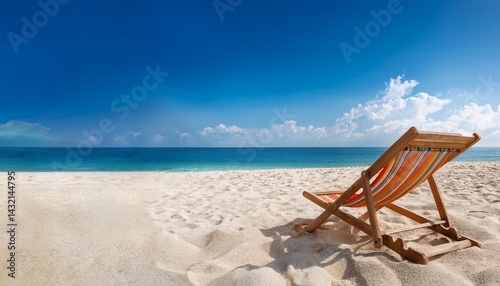 Summer beach vacation Concept. Sunbathing chair on the beach