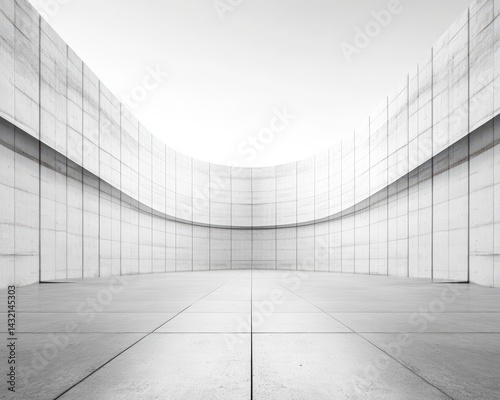 Empty  modern  concrete architectural space