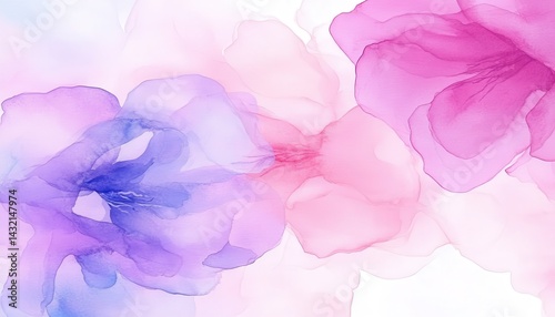 Abstract floral, soft, pastel colors, delicate, flowing shapes
