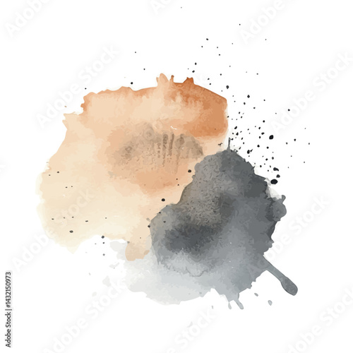 illustration of Neutral Minimalist Design, watercolor vector, isolated on a white background.