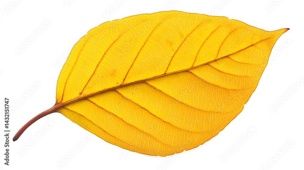 Obraz premium Vibrant Yellow Autumn Leaf Detail Macro Photography