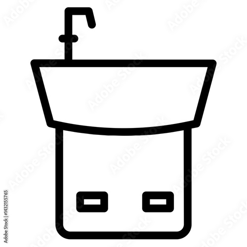 Bassin Wash Room Line Icon