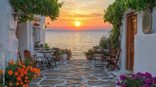 Coastal cafe at sunset (1)