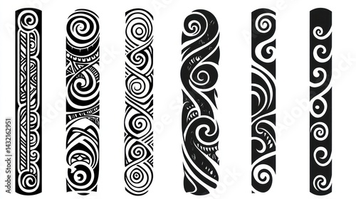 Polynesian Tattoo Designs Wave patterns, swirls, and geometric shapes for body art inspiration