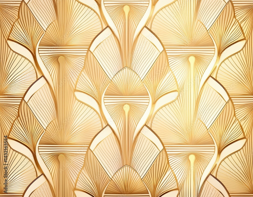 Fototapeta premium Luxury golden wallpaper. Art Deco Pattern, Vip invitation background texture for print