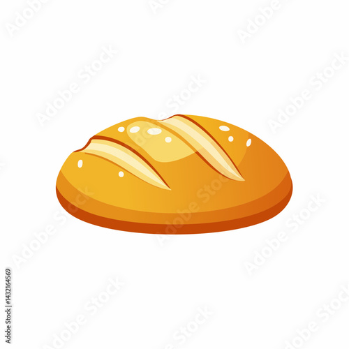 Bread icon. Loaf vector illustration. Bakery symbol. Grocery logo. Baguette sign. 