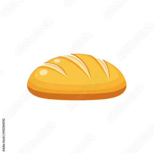 Bread icon. Loaf vector illustration. Bakery symbol. Grocery logo. Baguette sign. 