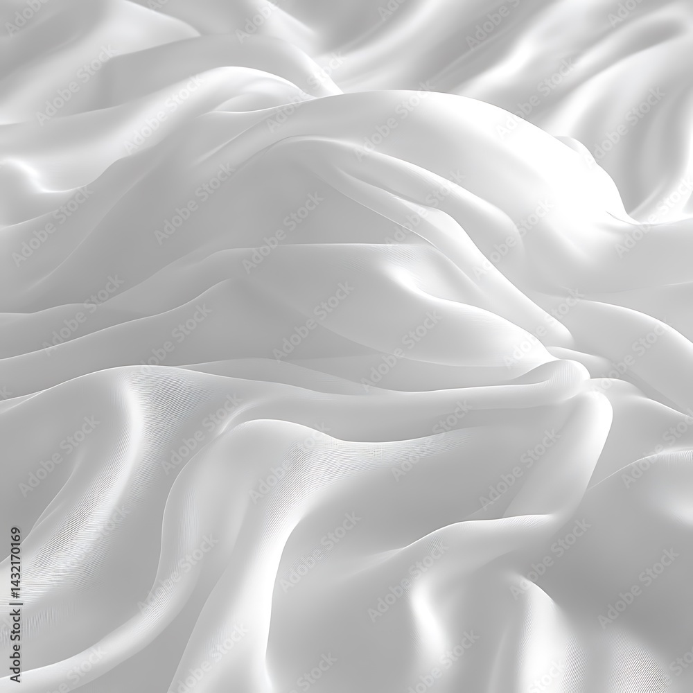 Obraz premium Smooth, flowing white fabric drapes