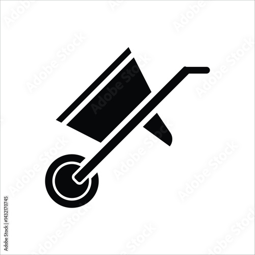 wheelbarrow vector icon line template