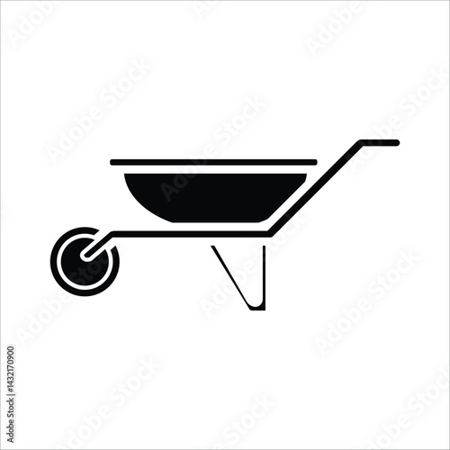 wheelbarrow vector icon line template