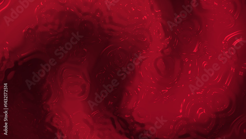 Abstract Red Molten Metal Background with Reflective Surface Texture