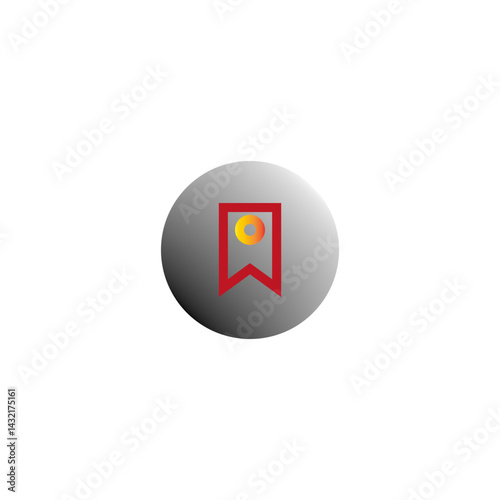 Free Download Bookmark icon. Ribbon label tag. Red framed shape. Vector mark detail. - GFXLoad
