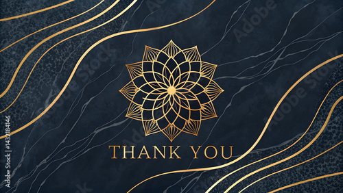 Obraz na płótnie Elegant thank you slide dark marble texture with w salonie