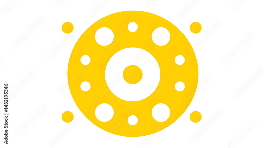 Obraz premium Professional Circle Plot Glyph Toolbar Icon Flat Style for Designs