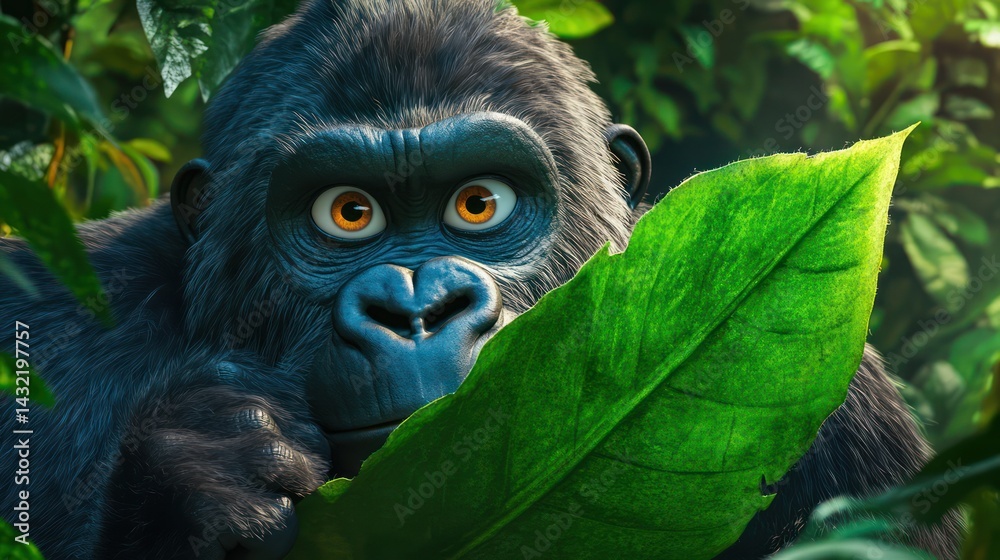Curious Gorilla in Jungle Curious Gorilla in Jungle