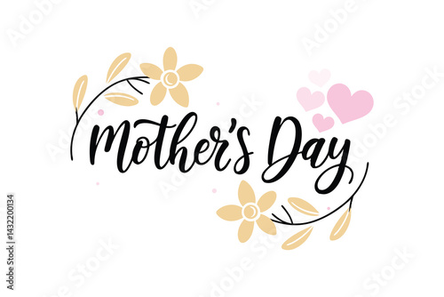 Mother's Day Floral Hearts Script