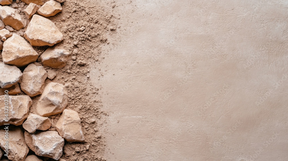 Textured Background with Natural Stones and Sandy Surface