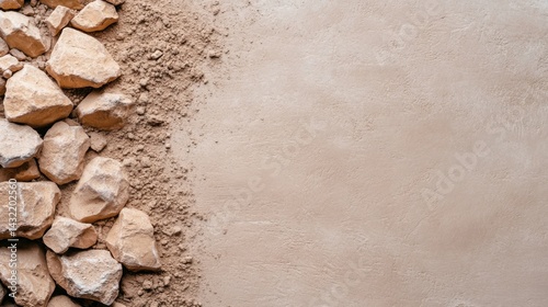 Obraz na płótnie Textured Background with Natural Stones and Sandy Surface w salonie