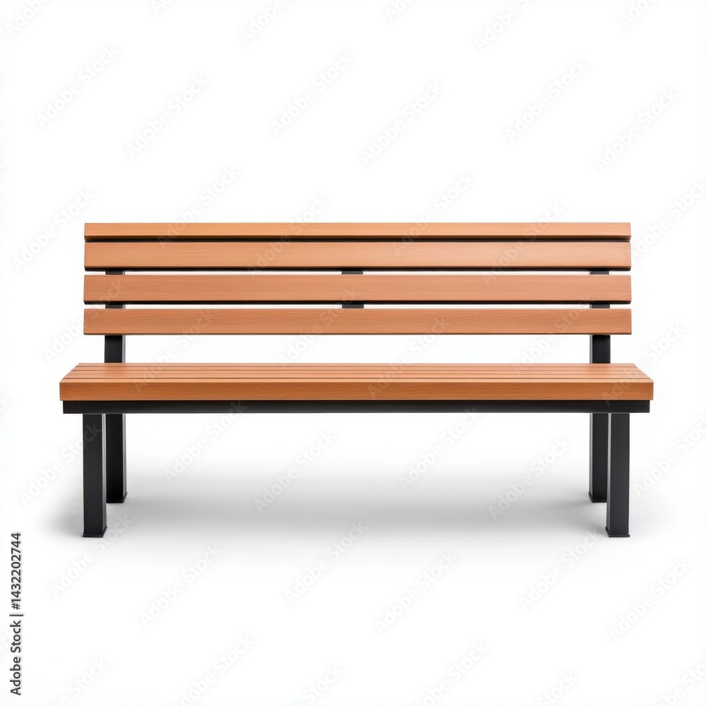 Wooden Park Bench with Metal Frame for Outdoor or Indoor Use