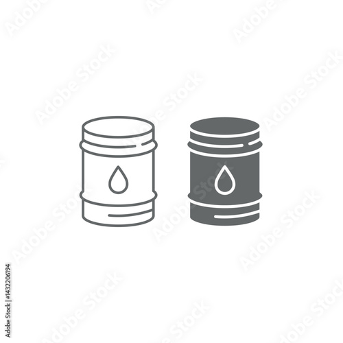 Oil Barrel Icon | Petroleum Drum Symbol | Crude Oil Industry Vector Illustration