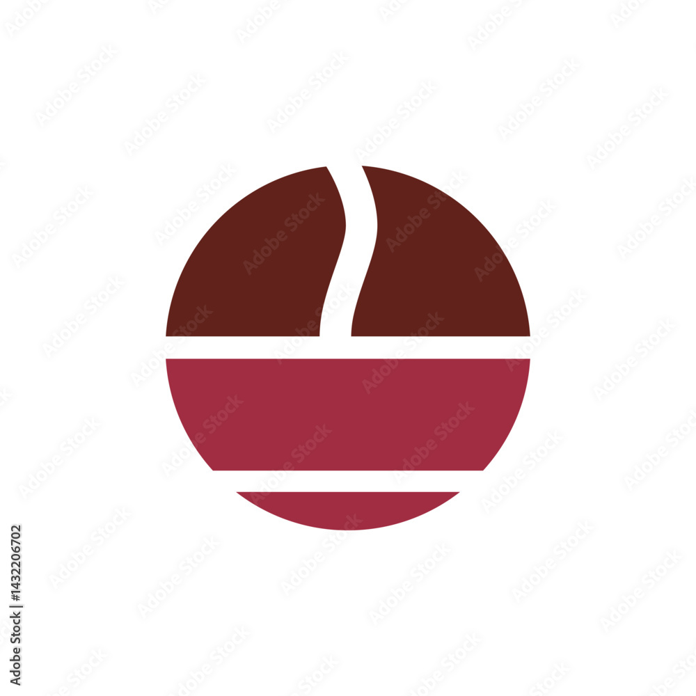 Minimalistic logo design featuring a subtle coffee cup silhouette in warm tones