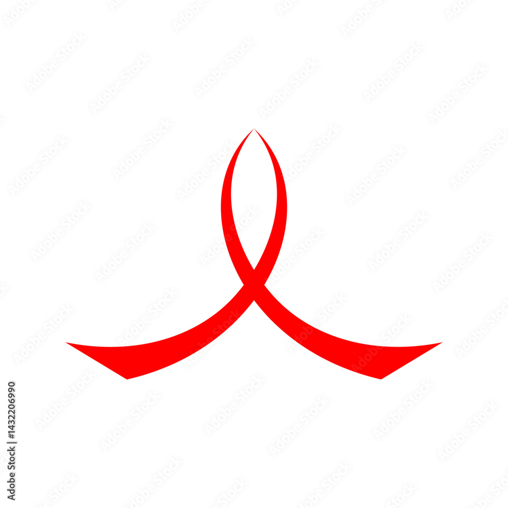 Modern abstract design featuring a minimalist red symbol representing unity and movement in a contemporary style