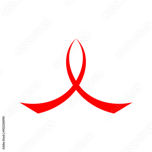 Obraz na płótnie Modern abstract design featuring a minimalist red symbol representing unity and movement in a contemporary style w salonie