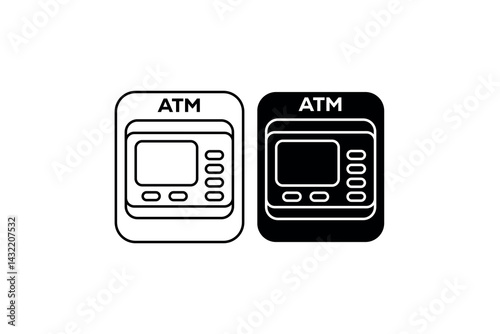 ATM Machine Icon – Banking, Cash Withdrawal, and Financial Transaction Symbol