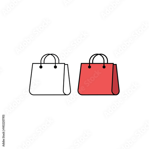 Shopping Bag Icon Set – Retail & E-commerce Logo