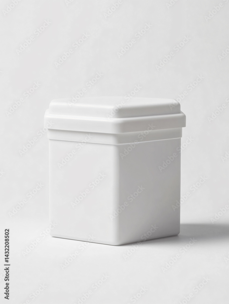Modern Minimalist White Plastic Storage Container for Kitchen and Home Decor - Stylish and Eco-Friendly Organization Solution