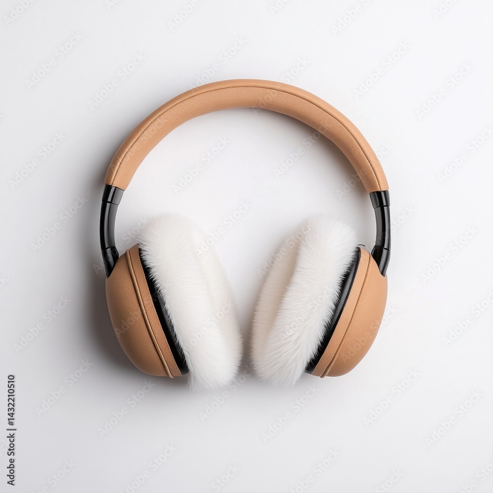 Stylish Over-Ear Headphones with Soft Ear Cushions on White Background