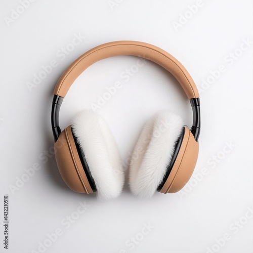 Obraz na płótnie Stylish Over-Ear Headphones with Soft Ear Cushions on White Background w salonie