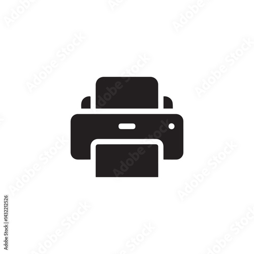 Minimalist Printer Icon – Black & White Print Symbol for Office & Tech Design