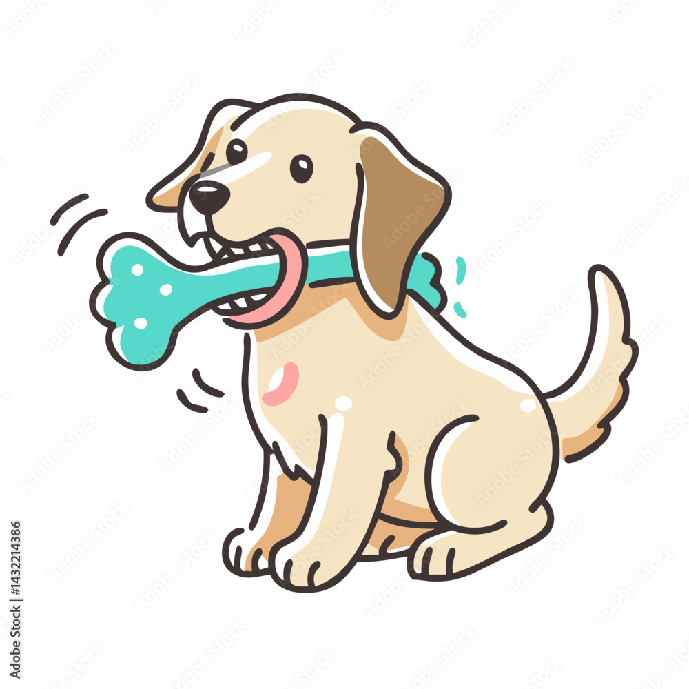 dog chewing a toy icon, dog chewing a toy vector illustration-simple illustration of dog chewing a toy, perfect for dog chewing a toy logos and icons