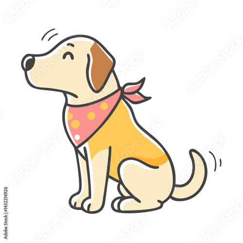 dog with a bandana icon, dog with a bandana vector illustration-simple illustration of dog with a bandana, perfect for dog with a bandana logos and icons