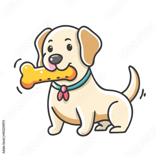 dog with chew toy icon, dog with chew toy vector illustration-simple illustration of dog with chew toy, perfect for dog with chew toy logos and icons