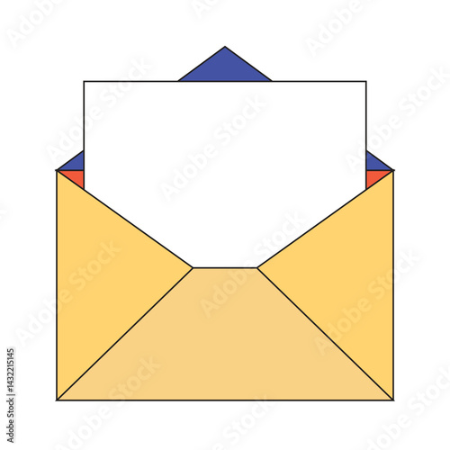 Illustration envelope retro line stroke unique design
