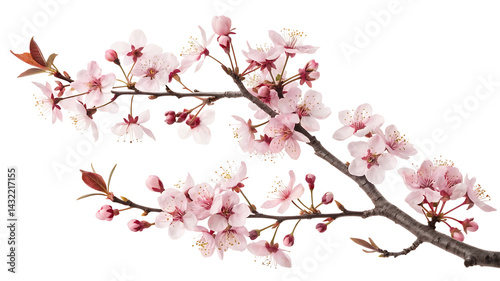 Beautiful cherry blossom petals painted in artistic watercolor style for elegant design.
