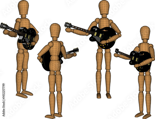 sketch vector illustration design decoration accessories doll wooden mannequin classic vintage ethnic traditional